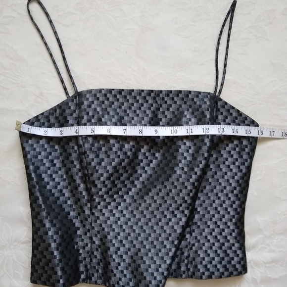 3 items JS Collections taffeta checks maxi skirt long sleeves jacket corset top - Picture 10 of 14